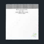 Dentists Tooth Office Notepads<br><div class="desc">A border of grey accents the top of notepad. A tooth and a green toothbrush accent the bottom corner. Customise as desired.</div>