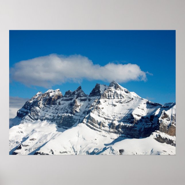 Dents du Midi Switzerland Holiday Card Poster (Front)