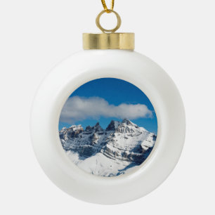 Dents du Midi Switzerland Holiday Card Poster Phot Ceramic Ball Christmas Ornament