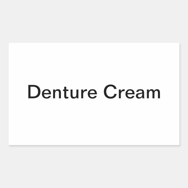 Denture Cream Labels/ Rectangular Sticker (Front)