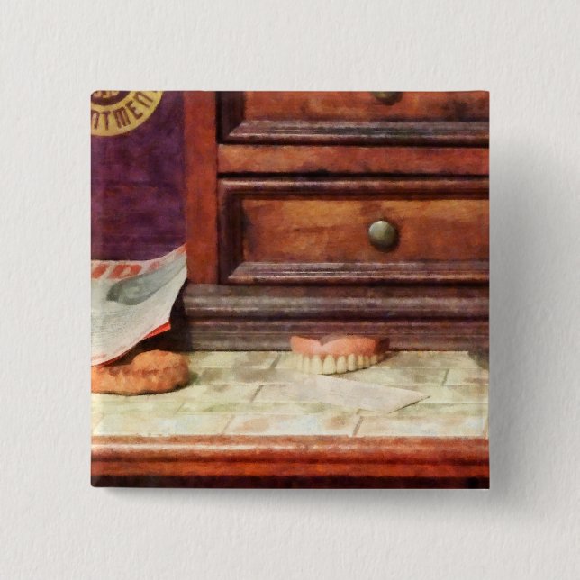 Dentures 15 Cm Square Badge (Front)