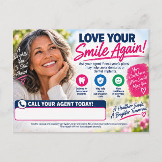 Dentures & Dental Implants Medicare Plan Review Postcard