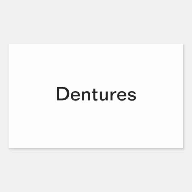 Dentures Label/ Rectangular Sticker (Front)