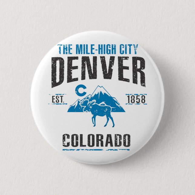 Denver 6 Cm Round Badge (Front)