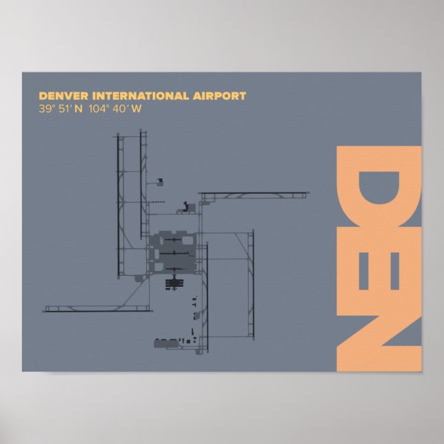 Denver Airport (DEN) Diagram Poster (Front)