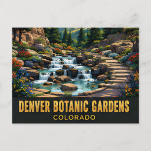Denver Botanic Gardens Colorado Mountain City Postcard