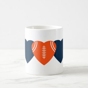 Denver Broncos Football Heart Design Coffee Mug