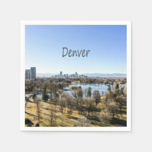 Denver City and Mountains Colorado Napkin