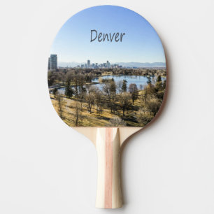 Denver City and Mountains Colorado Ping Pong Paddle