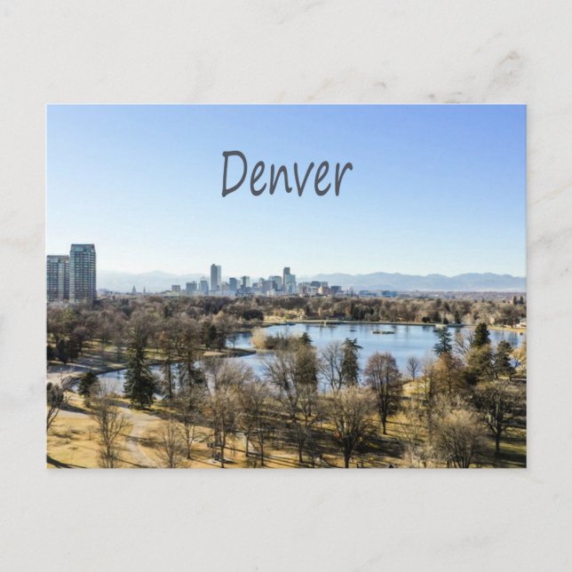 Denver City and Mountains Colorado Postcard (Front)