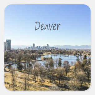 Denver City and Mountains Colorado Square Sticker