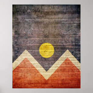 Denver City Flag Poster