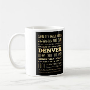 Denver City of Colorado State Typography Art Coffee Mug