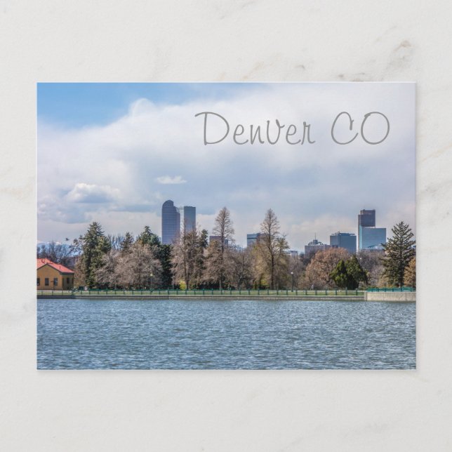 denver city skyline in colorado postcard (Front)