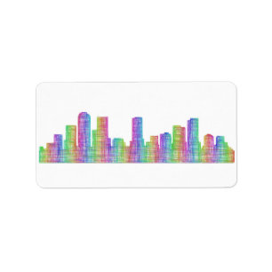 Denver city skyline label
