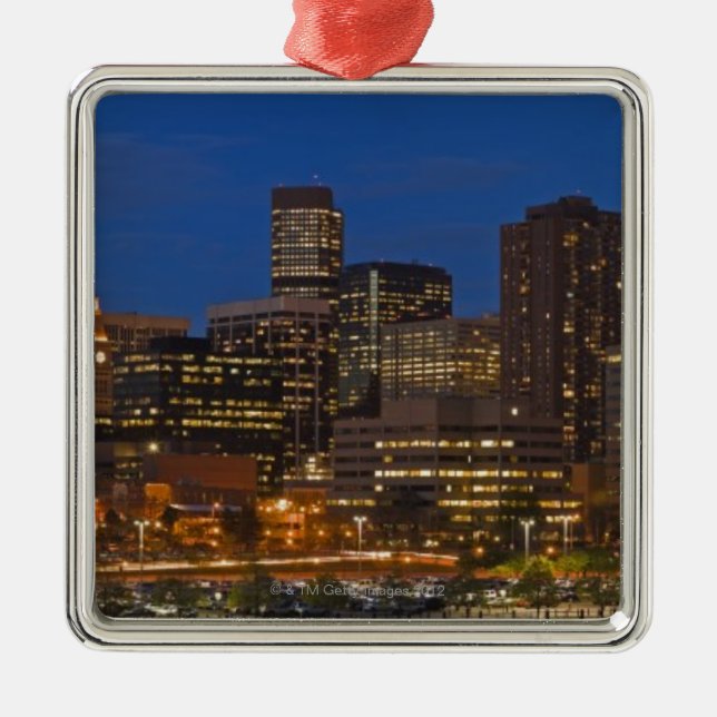 Denver Cityscape Metal Tree Decoration (Front)