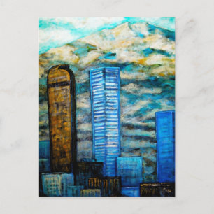 Denver Cityscape, Postcard Painting