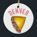 Denver CO Colorado Breakfast Egg Omelette Ceramic Tree Decoration<br><div class="desc">Show pride in your home city or state! Ornament features an original marker illustration of a delicious Denver-style egg omelette. This hometown foodie design is also available on other products. Other states and cities are also available. Don't see what you're looking for? Need help with customisation? Contact Rebecca to have...</div>