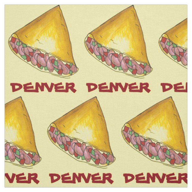 DENVER CO Colorado Omelette Egg Omelette Breakfast Fabric (Swatch)
