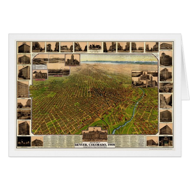 Denver, CO Panoramic Map - 1908 (Front Horizontal)