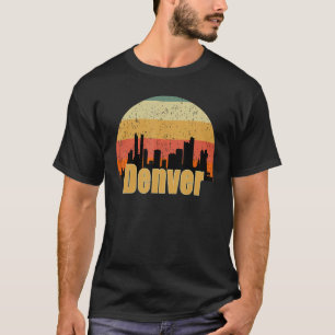 Denver Co Skyline Silhouette Sunset I Love Denver T-Shirt