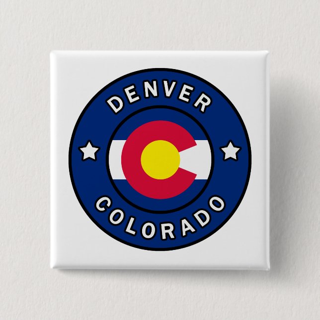 Denver Colorado 15 Cm Square Badge (Front)
