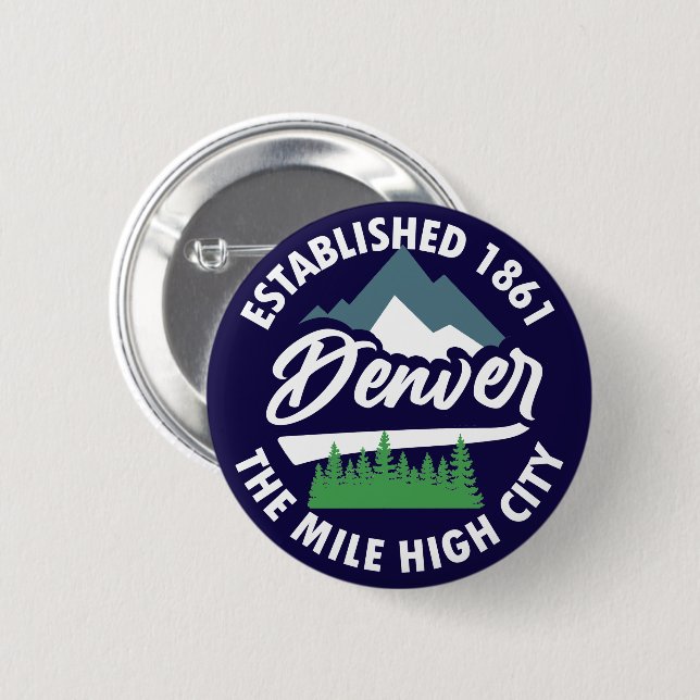 Denver,Colorado 6 Cm Round Badge (Front & Back)