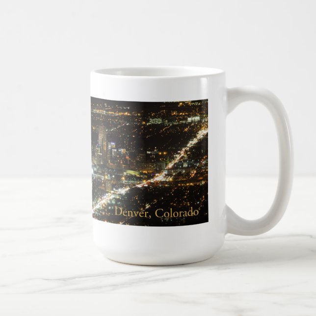 Denver Colorado at Night Coffee Mug (Right)