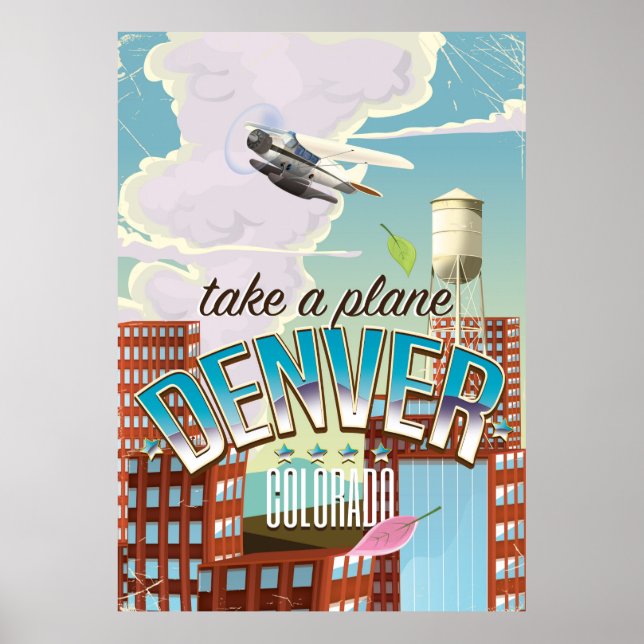 Denver Colorado Cartoon travel poster (Front)