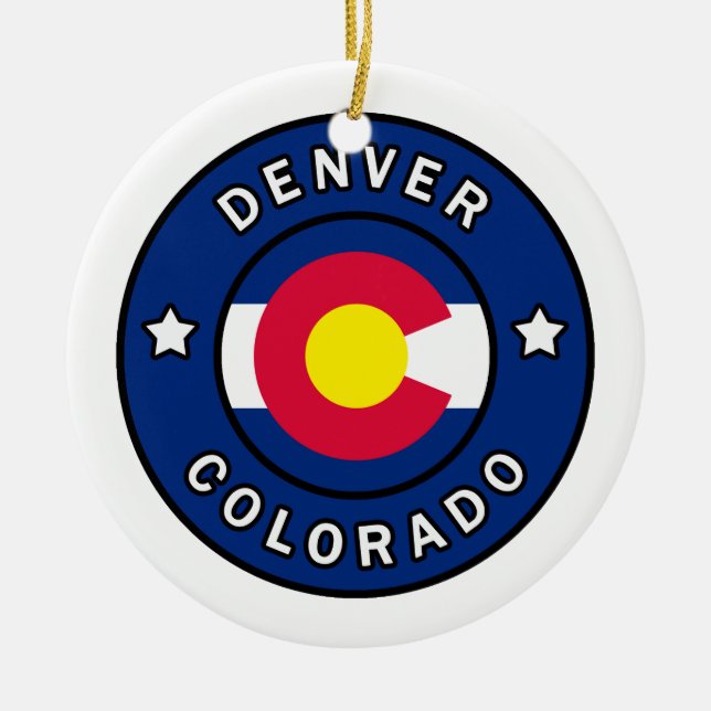 Denver Colorado Ceramic Tree Decoration (Front)