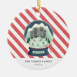 Denver Colorado Christmas Snow globe Ornament