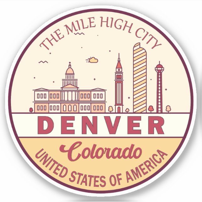 Denver Colorado City Skyline Emblem (Front)