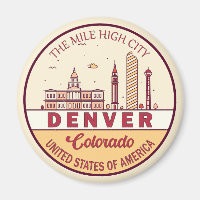 Denver Colorado City Skyline Emblem