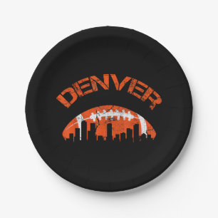 Denver Colorado City State Football Fans Vintage S Paper Plate
