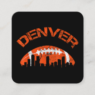 Denver Colorado City State Football Fans Vintage S Square Business Card
