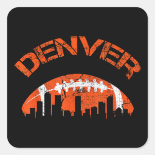 Denver Colorado City State Football Fans Vintage S Square Sticker