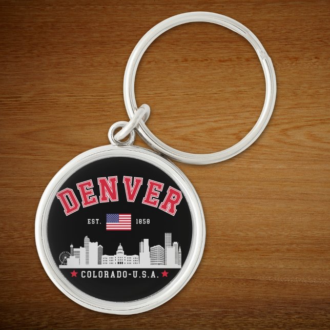 Denver Colorado Cityscape Design Key Ring (Creator Uploaded)