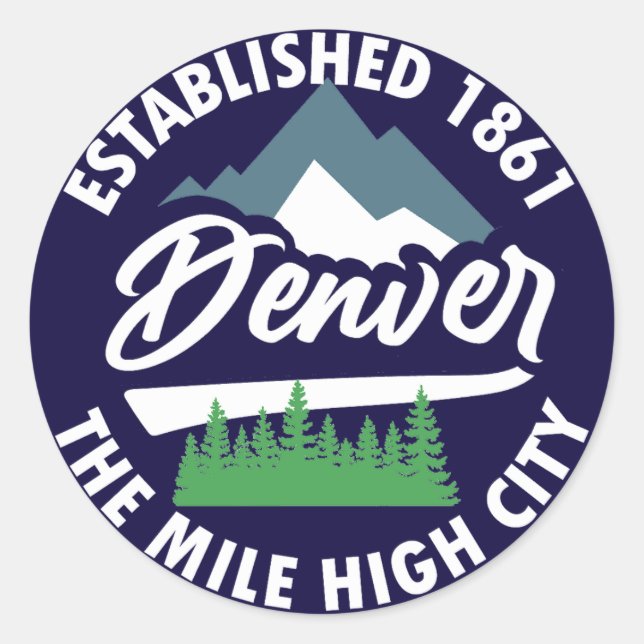 Denver,Colorado Classic Round Sticker (Front)