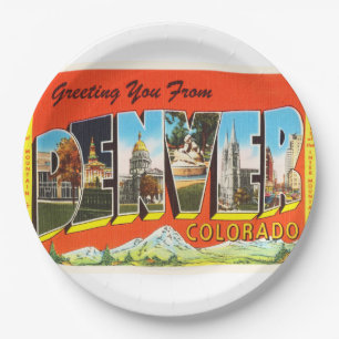 Denver Colorado CO Old Vintage Travel Souvenir Paper Plate
