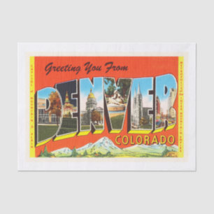 Denver Colorado CO Old Vintage Travel Souvenir Tissue Paper