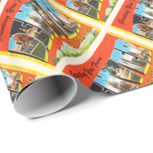 Denver Colorado CO Old Vintage Travel Souvenir Wrapping Paper