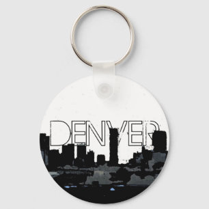 Denver Colorado dark skyline keychain