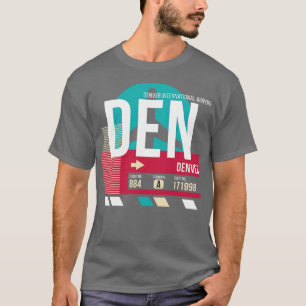 Denver Colorado DEN Airport Code Baggage Tag T-Shirt