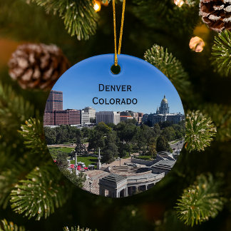 Denver Colorado Downtown State Capitol Personalize Ceramic Tree Decoration