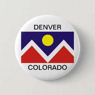 Denver, Colorado Flag 6 Cm Round Badge