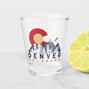 Denver Colorado Flag Camping Hiking Souvenirs 80s Shot Glass