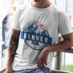 Denver Colorado Flag Camping Hiking Souvenirs 80s T-Shirt