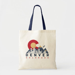 Denver Colorado Flag Camping Hiking Souvenirs 80s Tote Bag