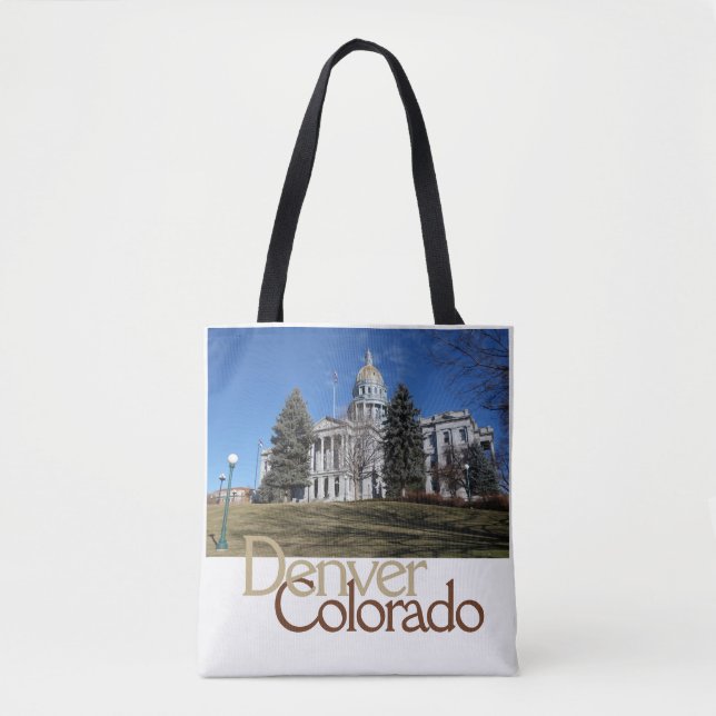Denver, Colorado Gold-domed Capitol Building Tote Bag (Front)