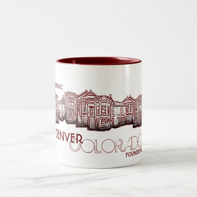 Denver Colorado historic red old town mug (Center)